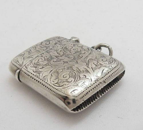 VICTORIAN SILVER VESTA CASE BIRMINGHAM 1896 - ADDITIONAL PHOTO 5