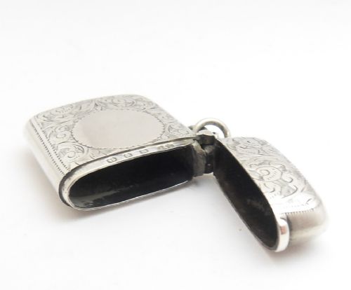 VICTORIAN SILVER VESTA CASE BIRMINGHAM 1896 - ADDITIONAL PHOTO 7