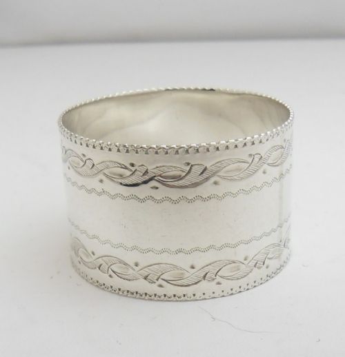 victorian silver napkin ring birmingham 1878 - CATEGORY: ANTIQUE SILVER - DATED VICTORIAN