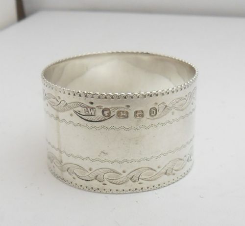 VICTORIAN SILVER NAPKIN RING BIRMINGHAM 1878 - ADDITIONAL PHOTO 1