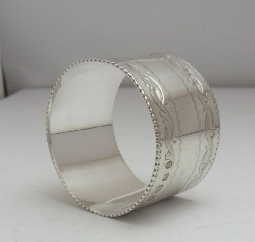 VICTORIAN SILVER NAPKIN RING BIRMINGHAM 1878 - ADDITIONAL PHOTO 2