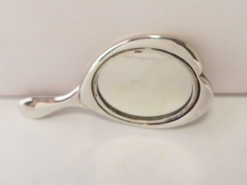MINIATURE SILVER HEART SHAPED MIRROR BIRMINGHAM 1907 - ADDITIONAL PHOTO 2