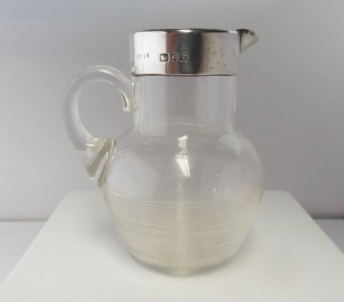 silver rimmed jug match striker london 1902 - CATEGORY: ANTIQUE SILVER - DATED EDWARDIAN