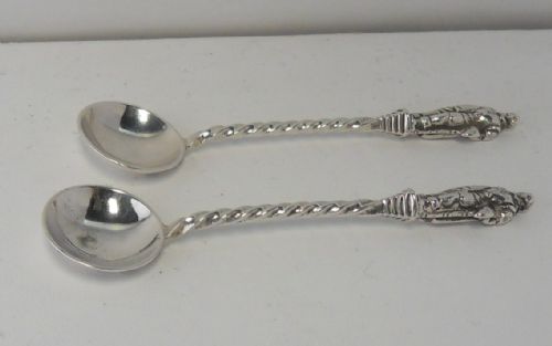 silver apostle salt spoons sheffield 1881 - CATEGORY: ANTIQUE SILVER - DATED VICTORIAN
