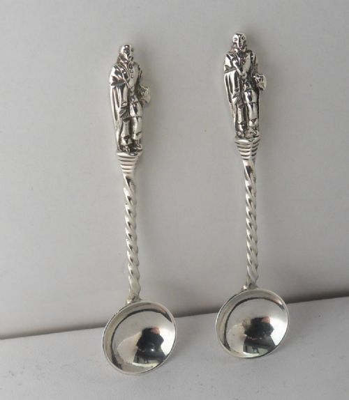 SILVER APOSTLE SALT SPOONS SHEFFIELD 1881 - ADDITIONAL PHOTO 1