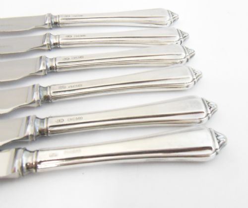 CASED SET OF SIX SILVER HANDLED TEA KNIVES SHEFFIELD 1937 - ADDITIONAL PHOTO 5