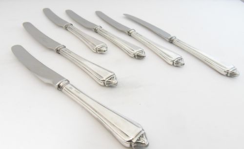 CASED SET OF SIX SILVER HANDLED TEA KNIVES SHEFFIELD 1937 - ADDITIONAL PHOTO 7