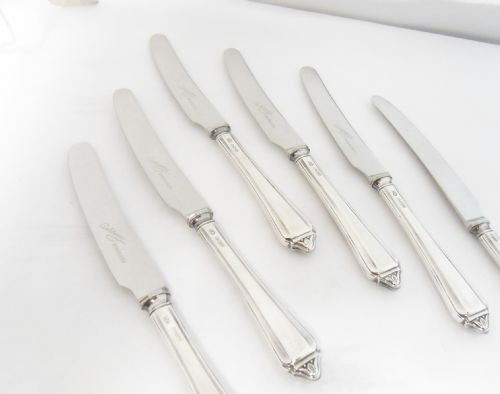 CASED SET OF SIX SILVER HANDLED TEA KNIVES SHEFFIELD 1937 - ADDITIONAL PHOTO 8