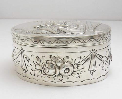 SPLENDID SILVER TRINKET BOX LONDON 1903 IMPORT MARKS - ADDITIONAL PHOTO 1