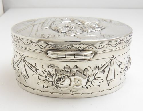 SPLENDID SILVER TRINKET BOX LONDON 1903 IMPORT MARKS - ADDITIONAL PHOTO 3