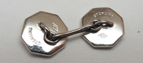 CASED ART DECO SILVER CUFFLINKS SET - ADDITIONAL PHOTO 7