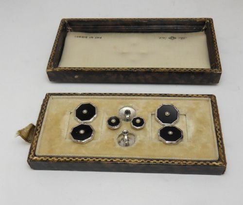 CASED ART DECO SILVER CUFFLINKS SET - ADDITIONAL PHOTO 9