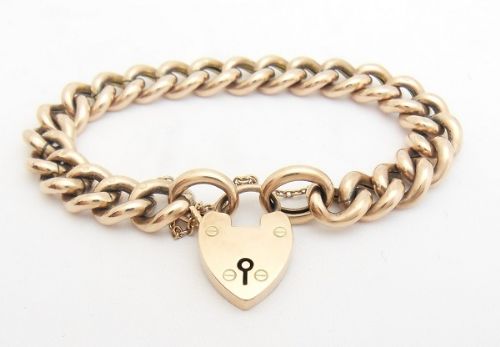 9ct Gold Curb Link Bracelet Birmingham 1909