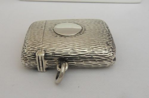SILVER VESTA UNUSUAL TEXTURED FINISH BIRMINGHAM 1907 - ADDITIONAL PHOTO 2