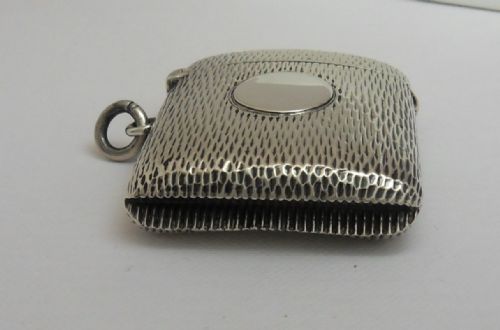 SILVER VESTA UNUSUAL TEXTURED FINISH BIRMINGHAM 1907 - ADDITIONAL PHOTO 3