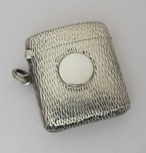 SILVER VESTA UNUSUAL TEXTURED FINISH BIRMINGHAM 1907 - ADDITIONAL PHOTO 4