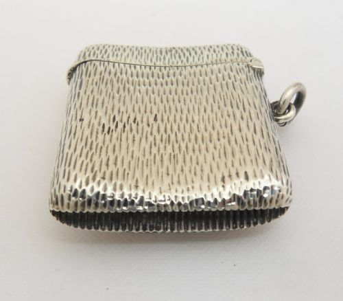 SILVER VESTA UNUSUAL TEXTURED FINISH BIRMINGHAM 1907 - ADDITIONAL PHOTO 11