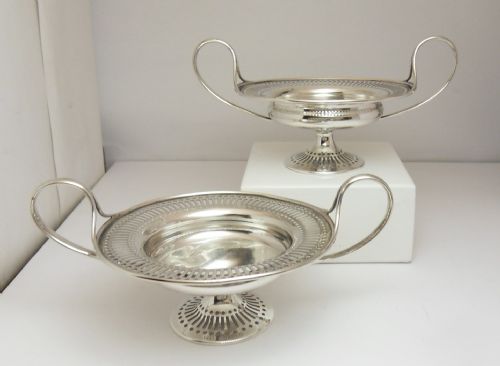 pair of silver bonbon dishes by mappin webb london 1912 - CATEGORY: ANTIQUE SILVER - DATED EDWARDIAN