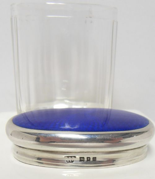 SILVER GUILLOCHE ENAMEL JAR LONDON 1912 - ADDITIONAL PHOTO 8