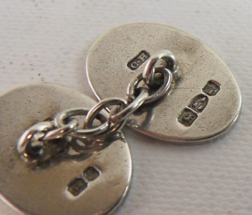 SILVER CHARLES HORNER CUFFLINKS CHESTER 1894 - ADDITIONAL PHOTO 5