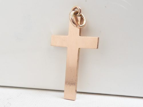 EDWARDIAN 9CT ROSE GOLD CROSS CHESTER 1906 - ADDITIONAL PHOTO 1