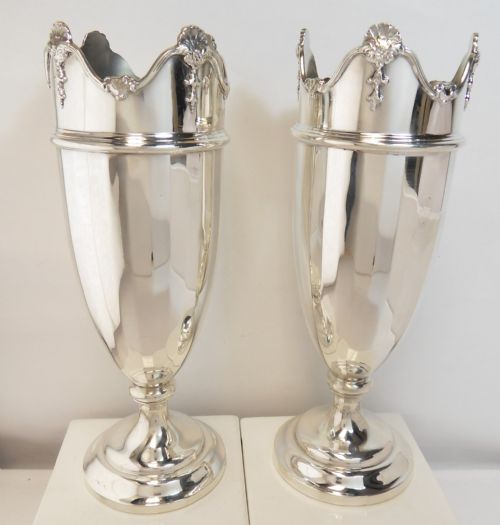 EXCEPTIONAL PAIR OF SILVER VASES BIRMINGHAM 1930 1932 - ADDITIONAL PHOTO 11