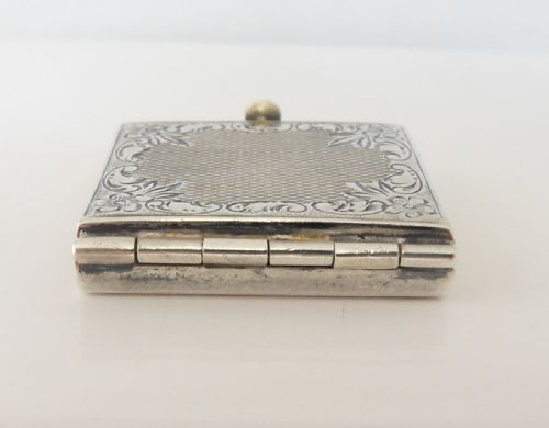 EDWARDIAN SILVER FOLDING PHOTOGRAPH STAMP HOLDER FRAME - ADDITIONAL PHOTO 3