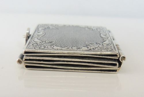 EDWARDIAN SILVER FOLDING PHOTOGRAPH STAMP HOLDER FRAME - ADDITIONAL PHOTO 4