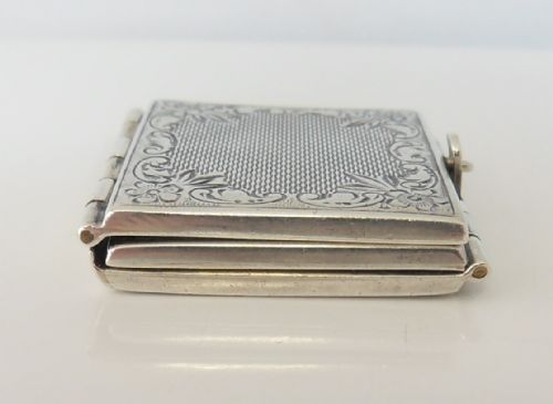EDWARDIAN SILVER FOLDING PHOTOGRAPH STAMP HOLDER FRAME - ADDITIONAL PHOTO 5