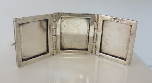 EDWARDIAN SILVER FOLDING PHOTOGRAPH STAMP HOLDER FRAME - ADDITIONAL PHOTO 7