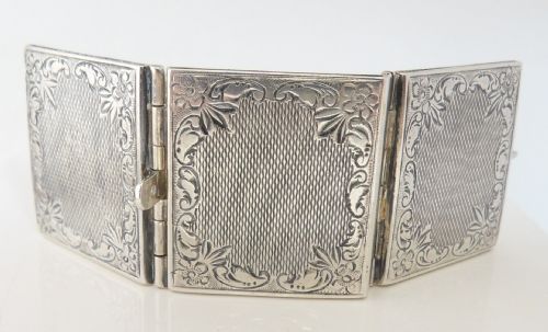 EDWARDIAN SILVER FOLDING PHOTOGRAPH STAMP HOLDER FRAME - ADDITIONAL PHOTO 8
