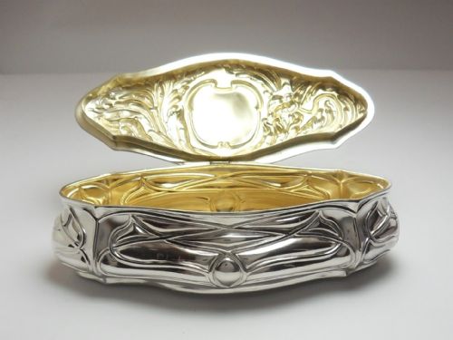 ART NOUVEAU SILVER TRINKET BOX BIRMINGHAM 1904 - ADDITIONAL PHOTO 1