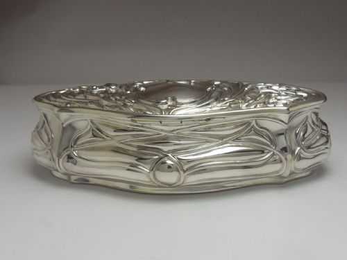 ART NOUVEAU SILVER TRINKET BOX BIRMINGHAM 1904 - ADDITIONAL PHOTO 2