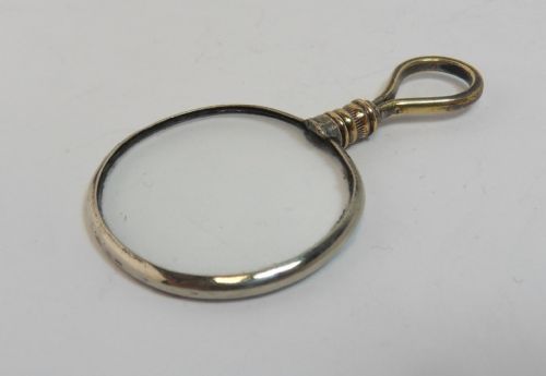 VICTORIAN BRASS HANDLED MAGNIFYING GLASS - ADDITIONAL PHOTO 1