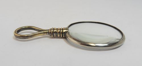 VICTORIAN BRASS HANDLED MAGNIFYING GLASS - ADDITIONAL PHOTO 4