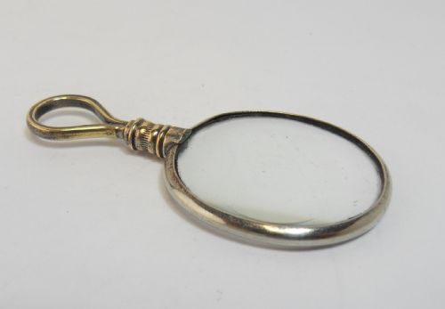 VICTORIAN BRASS HANDLED MAGNIFYING GLASS - ADDITIONAL PHOTO 5