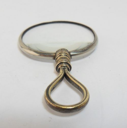 VICTORIAN BRASS HANDLED MAGNIFYING GLASS - ADDITIONAL PHOTO 6