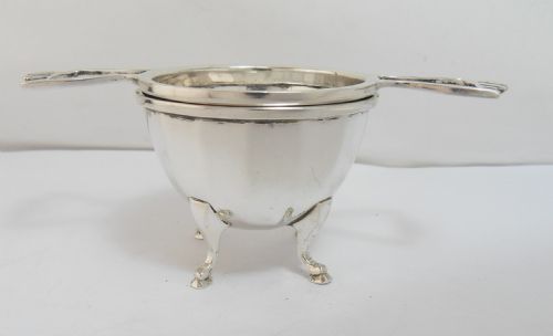 SILVER TEA STRAINER STAND BIRMINGHAM 1938 - ADDITIONAL PHOTO 1