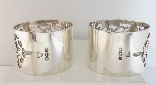 FINE CASED PAIR OF SILVER NAPKIN RINGS SHEFFIELD 1920 - ADDITIONAL PHOTO 4
