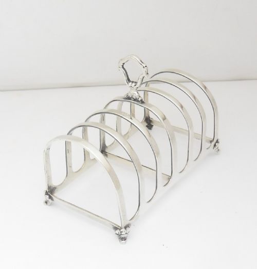SILVER HEAVY GAUGE TOAST RACK BIRMINGHAM 1927 - ADDITIONAL PHOTO 1
