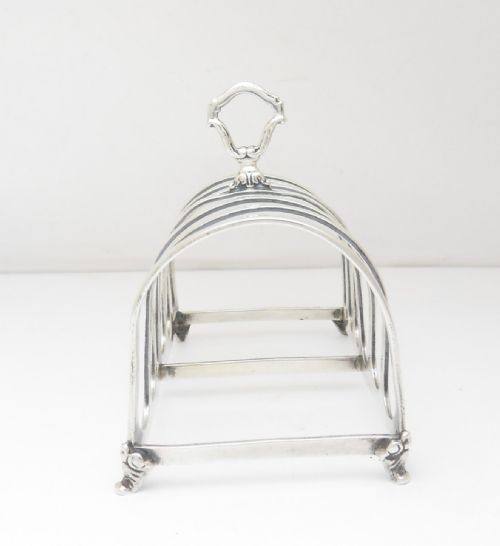 SILVER HEAVY GAUGE TOAST RACK BIRMINGHAM 1927 - ADDITIONAL PHOTO 2