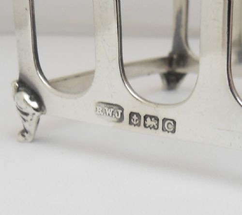 SILVER HEAVY GAUGE TOAST RACK BIRMINGHAM 1927 - ADDITIONAL PHOTO 5