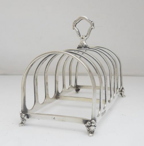 SILVER HEAVY GAUGE TOAST RACK BIRMINGHAM 1927 - ADDITIONAL PHOTO 7