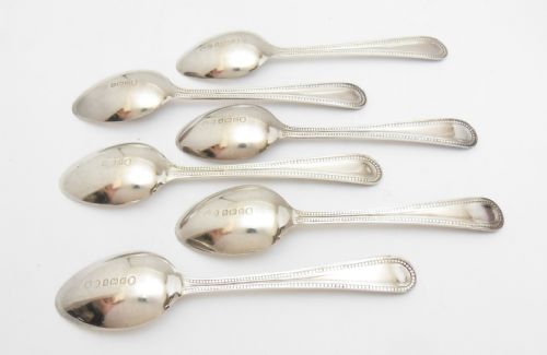 FINE CASED SET 6 SILVER TEASPOONS BIRMINGHAM 1934 - ADDITIONAL PHOTO 4