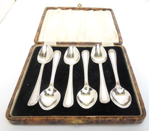 FINE CASED SET 6 SILVER TEASPOONS BIRMINGHAM 1934 - ADDITIONAL PHOTO 9