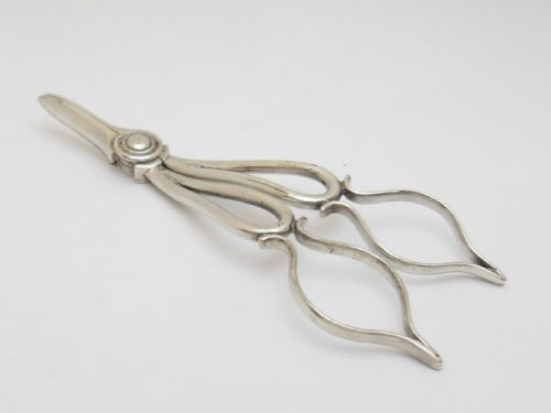pretty silver plated victorian grape scissors - CATEGORY: ANTIQUE SILVER - DATED VICTORIAN
