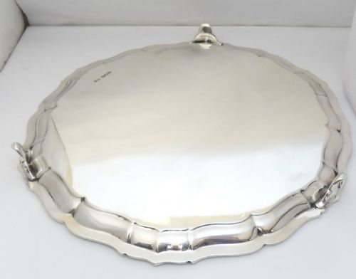 SUPERB STERLING SILVER SALVER TRAY SHEFFIELD 1931 - ADDITIONAL PHOTO 2