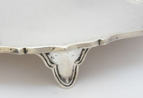 SUPERB STERLING SILVER SALVER TRAY SHEFFIELD 1931 - ADDITIONAL PHOTO 4