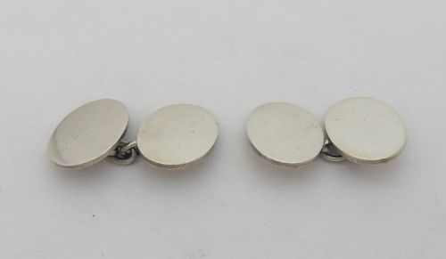 LOVELY EDWARDIAN SILVER CUFFLINKS BIRMINGHAM 1909 - ADDITIONAL PHOTO 3