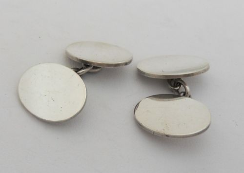 LOVELY EDWARDIAN SILVER CUFFLINKS BIRMINGHAM 1909 - ADDITIONAL PHOTO 5
